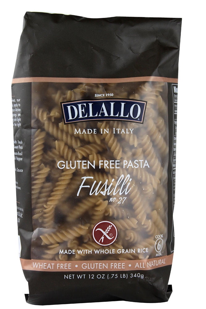 Delallo Fusilli Gluten Free Whole Grain Rice Pasta 12 oz