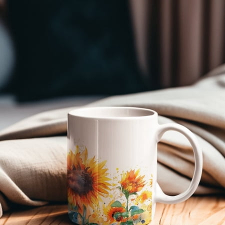 Suower Mug oz, oz Floral Coffee - Flower Ceramic - Gif Wo, Mom, Friend - Mother's Day, Birthday Present.