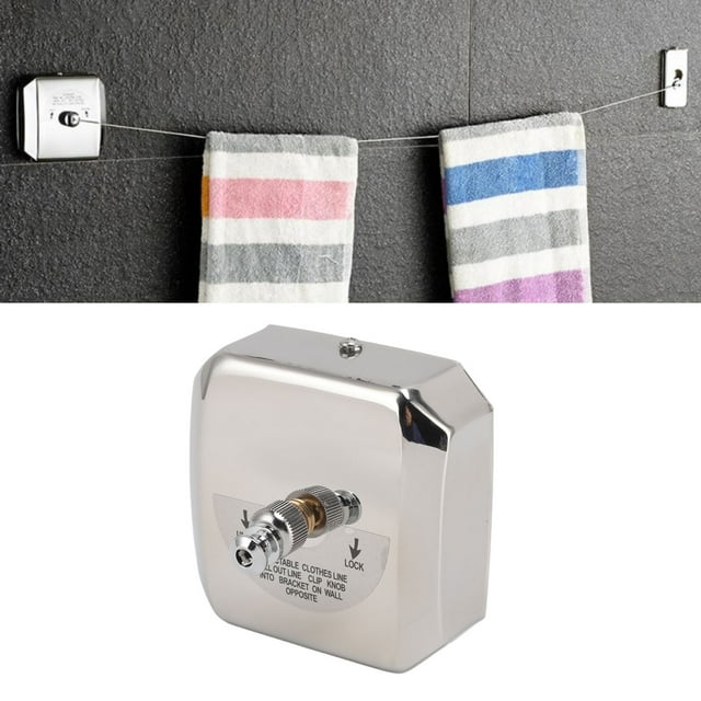 Tendedero Retráctil De Acero Inoxidable, Secador De Ropa Montado En La Pared Que Ahorra Espacio Con Línea De Secado De Ropa De Cuerda Ajustable Para Exteriores E Interiores