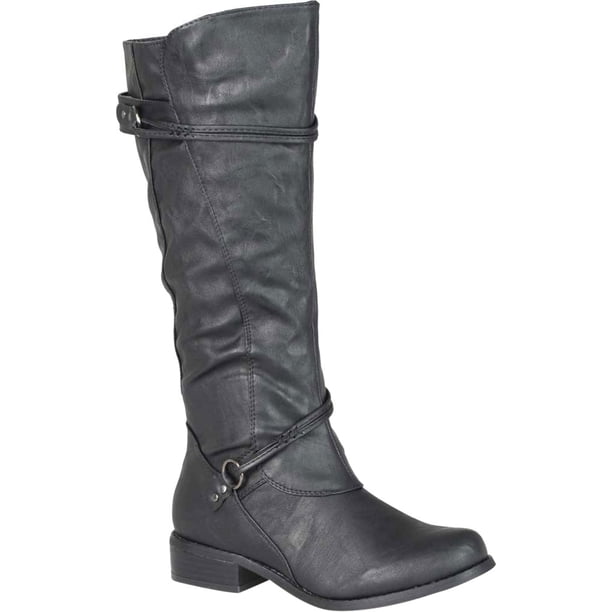 Women's Journee Collection Harley Wide Calf Knee High Boot Black Faux