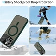 thumbnail image 6 of Magnetic Case for iPhone 14 Pro Max with Camera Lens Protector [Compatible with Magsafe] Shockproof Soft TPU & Hard Translucent Matte Back Protective Phone Case for iPhone 14 Pro Max Green, 6 of 16