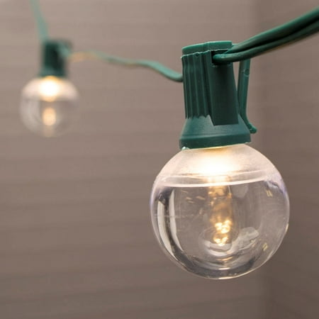 Patio & Bistro Lights Globe String Lights 1.5 in. LEDs 10 ft. Green Wire C7 Warm White - Walmart.com