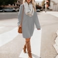 thumbnail image 2 of Arlun Long Sleeve Fuzzy Sweater Dress for Women Crew Neck Simple Stylish Oversized Pullover Casual Long Sleeve 2025 Loose Comfy Streetstyle Fall Winter Outfits Grey XL, 2 of 5