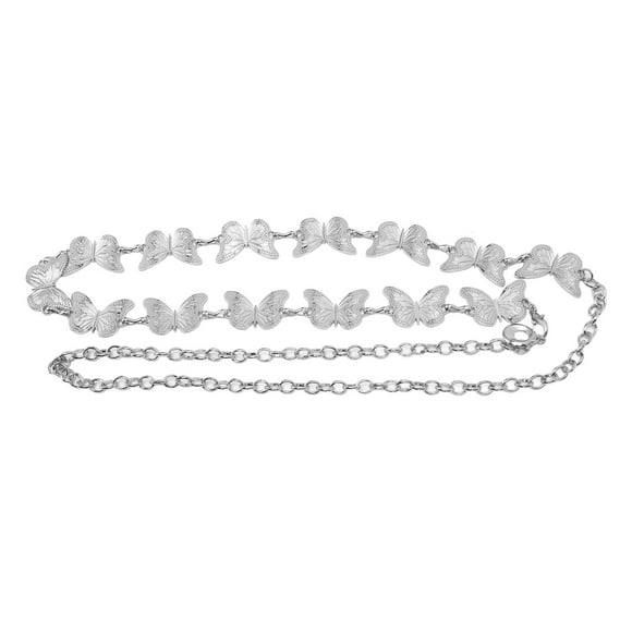 Metal Waist Chain, Dress Chain Belt Elegant Stylish Adjustable Length Silver Color for Wedding