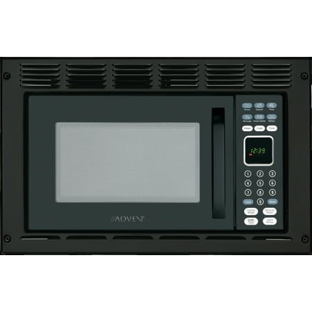 Advent MW912BWDK Black Built-in Microwave Oven with Wide Trim Kit, Specially Built for RV, Recreational Vehicle, Trailer, Camper, Boat, Yacht, Motor Home, 0.9 cu.ft. Capacity, 900 Watts Cooking