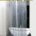 thumbnail image 4 of Clear Shower Curtain Liner, 3D Cobblestone & Watercube Semi Transparent EVA Shower Liner Waterproof for Shower Stall, Bathroom, 72 x 72 inch, 12 Hooks (Clear-Cube), 4 of 8