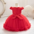 thumbnail image 4 of CPNG Toddler Baby Girls Birthday Party Dress Cap Sleeve Flower Girl Wedding Shiny Butterfly Pageant Formal Ball Dress(Red,4-5 Years), 4 of 7