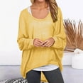 thumbnail image 2 of Baberdicy Lady Blouse Womens Batwing Sleeve Pullover Tops of Shoulder Loose Oversized Baggy Sweater Shirts Casual T Shirt Blouses Knit Sweater Yellow, 2 of 5