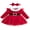 Red, variant on Infant Baby Girl 2Pcs Christmas Outfits Fur Trim Long Sleeve Tulle Dress + Headband Set Velvet Clothes