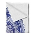 thumbnail image 2 of Mandala Soft Flannel Fleece Throw Blanket, Oriental Bohemian Composition with Flourishing Petals Motif, Cozy Plush for Indoor and Outdoor Use, 60" x 80", Navy Blue Indigo, by Ambesonne, 2 of 5
