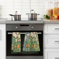 thumbnail image 4 of Yayeee 2 Pack Hand Towels for Bathroom 100% Cotton 16" x 28" Soft Absorbent Kitchen Towel, Orange Floral Garden, 4 of 7