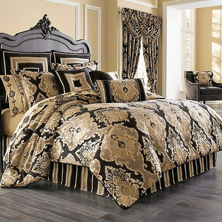 J. Queen New York Bradshaw Black Queen Comforter Set in Black