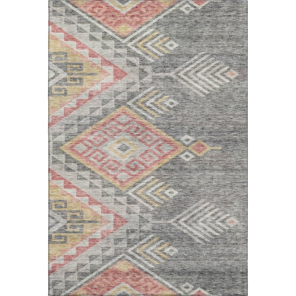 Addison Rugs Mayfield Premium Machine Washable Transitional Global Gray Rectangle Rug, 5' x 7'6"