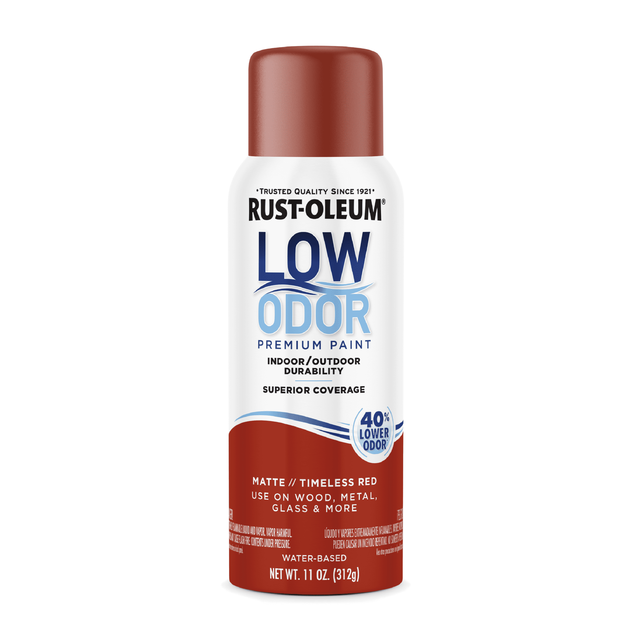 (6 pack) Timeless Red, Rust-Oleum Low Odor Premium Matte Spray Paint-388281, 11 oz
