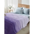 thumbnail image 5 of Purple Ombre Flat Sheets Only Queen Size, Soft Breathable Bed Top Sheets for Mattress, Modern Abstract Art Ocean Oil Painting Luxury Bedding Flat Sheets for Home Hotel Bedroom Bed Protection, 5 of 9