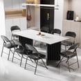 thumbnail image 2 of PEXMOR 4 Pack Black Folding Chair, Padded Cushion Portable Metal Frame PU Leather, Outdoor Office Wedding, 2 of 9