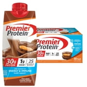 Premier 30G Protein Shakes plus Energy & Immune With 25 Vitamins & Minerals, Chocolate Peanut Butter 11 Fl Oz, 18-Pack