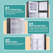 TACOOL Refrigerator with Top Freezer 4.5Cu.ft Two Door Small Mini Fridge with Extra Drink Space for Home Office Dorm Grey