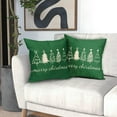 thumbnail image 6 of ABSOP Christmas Tree Pillow Cover Set of 2 18x18 Inch Xmas Winter Cotton Linen Decorative Throw Pillow Case Merry Christmas Outdoor Cushion Cover for Home Couch Sofa Holiday Decor Green, 6 of 7