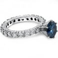 thumbnail image 2 of Pompeii 4 3/4ct Blue & White Diamond Eternity Engagement Ring 14K White Gold Lab Grown, 2 of 3