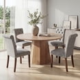 thumbnail image 3 of Upholstered Parsons Dining Chairs Set of 4, Button Tufted High Back,Light Grey, 3 of 9