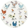 thumbnail image 4 of SAFAVIEH Novelty Gracelyn Roosters and Chicks Wool Area Rug, Ivory/Blue, 5' x 8', 4 of 10