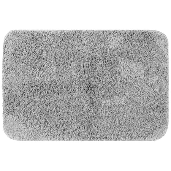 Unique Bargains Bathroom Soft Plush Mats Non-Slip Quick Dry Anti-Skid Shaggy Bath Rugs Grey 16"x24"