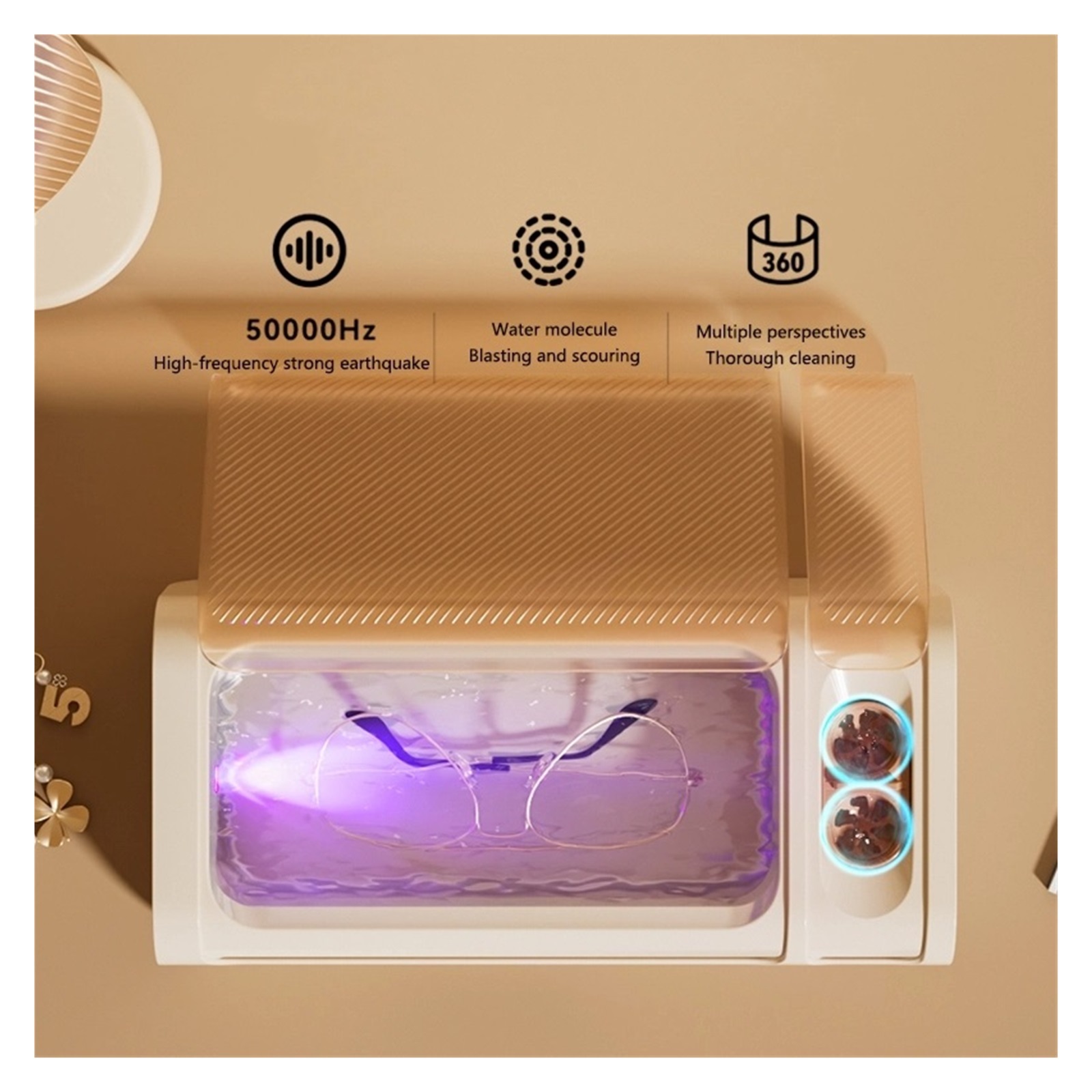 Adjustable Large Capacity Ultrasonic Cleaner Fast Powerful Jewelry Brace Glasses Jewelry Cleaning
