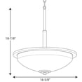 thumbnail image 3 of Progress Lighting, Replay Collection, 3-Light Inverted Pendant, Brushed Nickel, White Glass Shade, 3 of 3