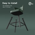 thumbnail image 6 of HomeZeer 360°Swivel Farmhouse Bar Stools Set of 2, 26" Green Faux Leather with Low Back & Footrest, Metal Frame Counter Height Stools for Kitchen Island, Dining & Bar, 6 of 11
