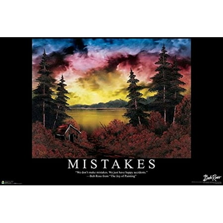Mistakes Landscape Painting by Bob Ross 36x24 Art Print Poster - The Joy of