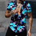 thumbnail image 2 of Men's Hawaiian Printed Button Short Sleeve Shirts Men's Casual Fashion Short Sleeve Shirts2XL, 2 of 4