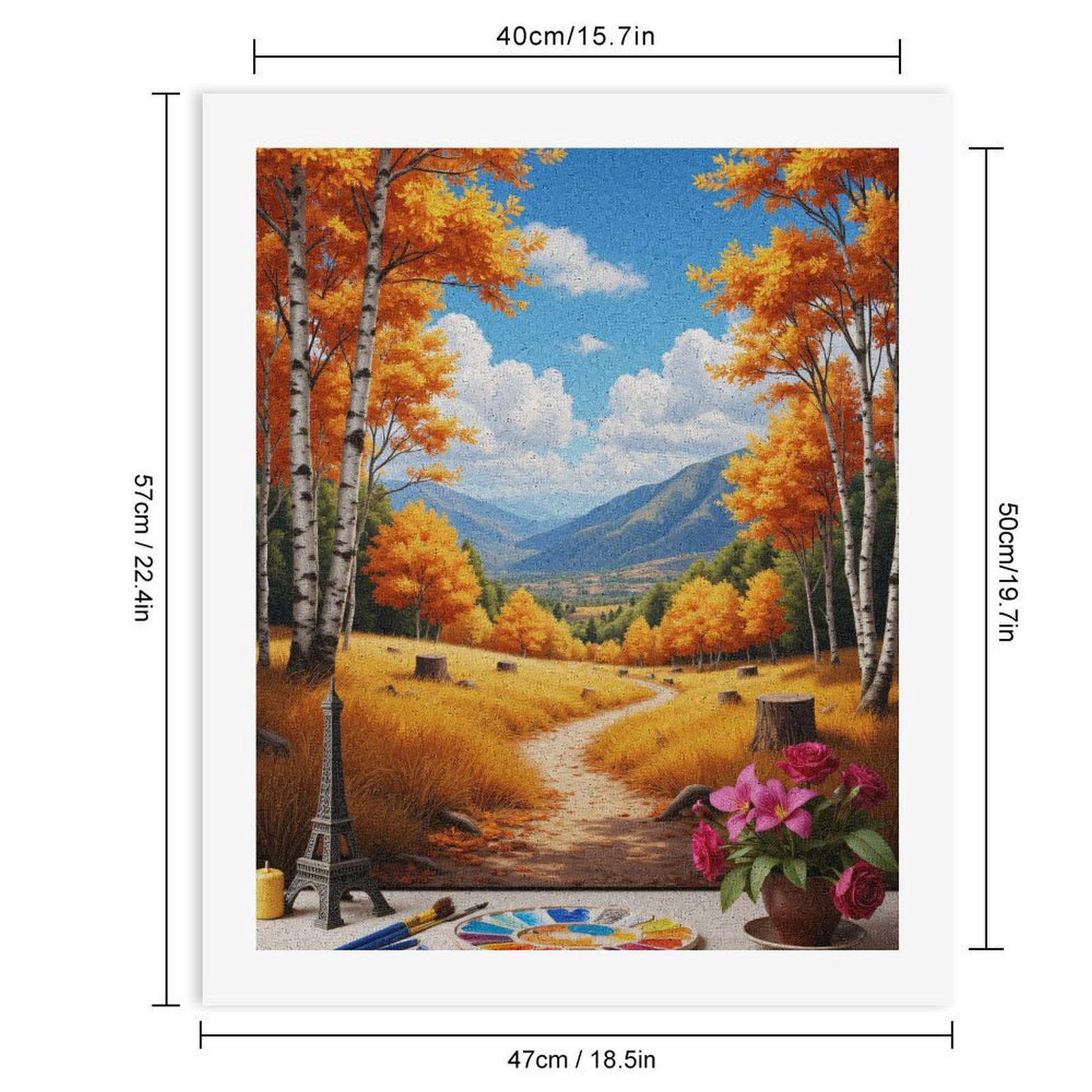 Paint By Numbers Kit for Adults Beginner - Autumn Landscape Painting Art Scene DIY Canvas Painting Kits for Adults, Frameless Paint By Number for Adults for Home Wall Decor 16x20 Inch