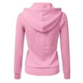 thumbnail image 3 of Women Fashion Solid Jacket Zipper Pocket Sweatshirt Long Sleeve Hooded Coat, 3 of 3