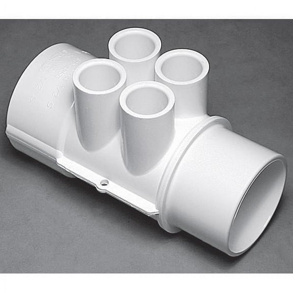 Waterway Manifold 2in. S x 2in. S x 4 1-2in. Ports White 672-4430