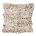 thumbnail image 4 of SARO 3202.GL18S Moroccan Down Filled Cotton Throw Pillow with Sequin Moroccan Design  Grey, 4 of 5