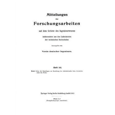 Mitteilungen Über Forschungsarbeiten: Auf Dem Gebiete Des Ingenieurwesens (Paperback)