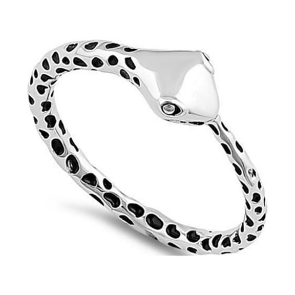 925 Sterling Silver Oxidized Platinum Plated Full Circle Snake Women Valentines Day Gifts Ring