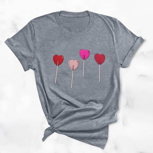 Fiudx Ropa de Mujer Tops con Estampado de Moda para Mujer, Blusa de Manga Corta, Camisetas Divertidas con Cuello Redondo