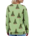 thumbnail image 4 of Women's Fashion Long Sleeve Christmas Snowman Snowflake Print Jacket Cardigan for Holiday Party and Casual Daily Wear,Mint Green,M, 4 of 6