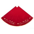 thumbnail image 5 of Qonioi Red Leaf Tree Skirt, 48 Inch Christmas Tree Base Cover for Holiday Arrangement, Festive Tree Mat, 5 of 7
