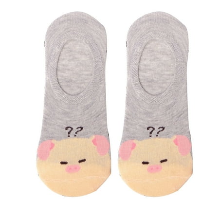 

Socks For Women And Men VSONTOR Women Shortcylinder Cartoons Towel Bottom Socks Lnvisible Ship Socks Gray W1296