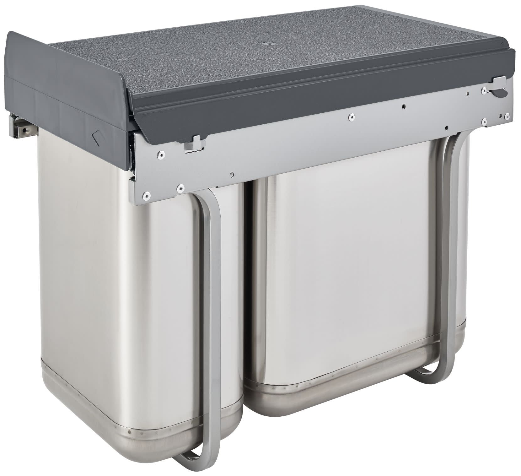 RevAShelf 8785302Ss 8785 Series Bottom Mount Double Bin Trash Can