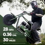 FRP Enhanced Package GMB100 Gas Powered Mini Dirt Bike 99CC for Teens and Adults, 28MPH Off Road Motorcycle, Weight Support Up to 220 LBS - Green