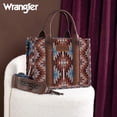 thumbnail image 4 of Wrangler Women's Boho Aztec Tote Bag - Stylish Shoulder Purse with Top Handle Satchel Design, Coffee, 4 of 7