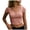 Light Pink, variant on Paguaki Womens Tops See Slim Fit Short Sleeve Low Cut Tee Cropped Summer T Shirts