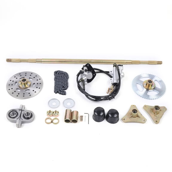 740mm 29.13'' Complete Rear Axle Kit master Cylinder&Caliper T8F 58T Sprocket For Go Kart ATV UTV Atomik