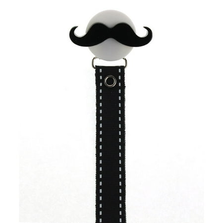 Handlebar Mustache Ribbon Pacifier Clip