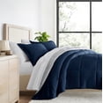thumbnail image 2 of Comfort Canopy - Full Navy / Light Gray Bedding Bundle, Reversible Microfiber Comforter and Patterned Sheet Set, 2 of 13