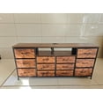 thumbnail image 7 of Kicctian LED Dresser TV Stand with 12 Drawers and Charging Station, Fabric Chest of Drawers Storage Organizer for Bedroom or Living Room, Fits 65-75 Inch TVs,Brown, 7 of 7